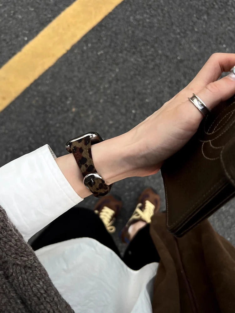Vellum Leopard Leather Band for Apple Watch