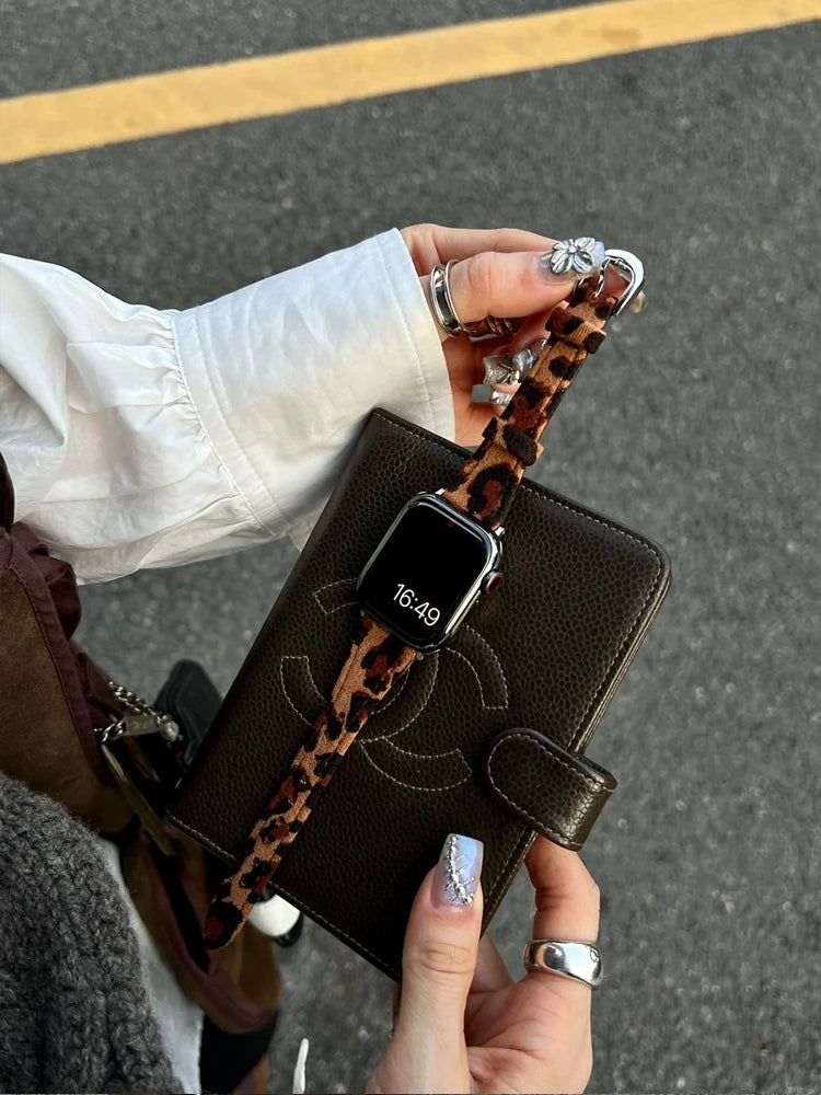 Vellum Leopard Leather Band for Apple Watch