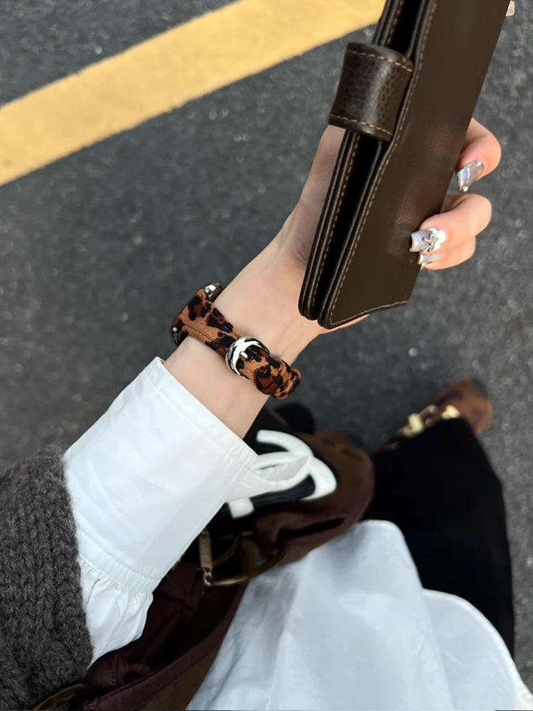 Vellum Leopard Leather Band for Apple Watch
