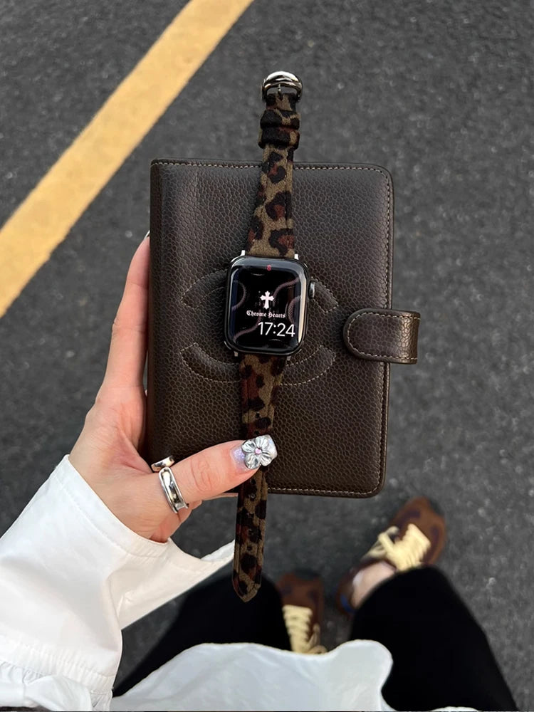 Vellum Leopard Leather Band for Apple Watch