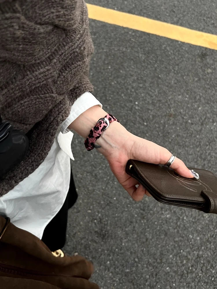 Vellum Leopard Leather Band for Apple Watch